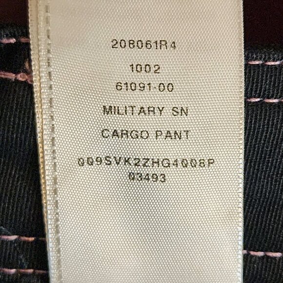True Religion Women's Military SN Cargo Pants Jet Black Size 28 - Picture 14 of 14